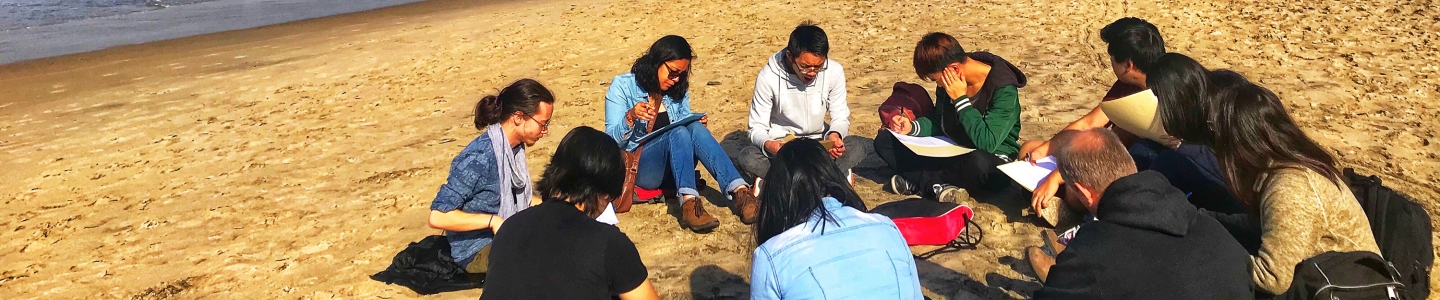 group on beach