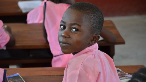 Child sitting at desk