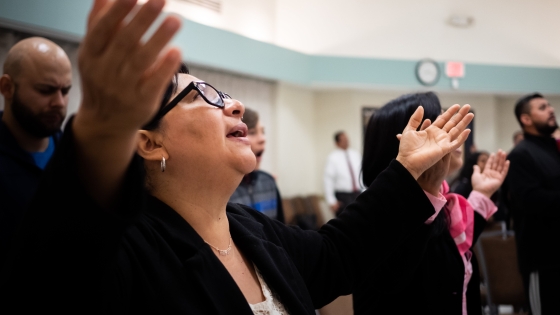 woman worshipping