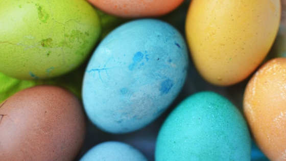 Pastel colored Easter eggs