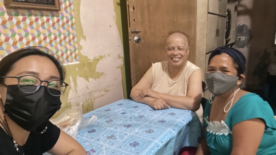 Hensel, Emily, and Lucy sitting at a table