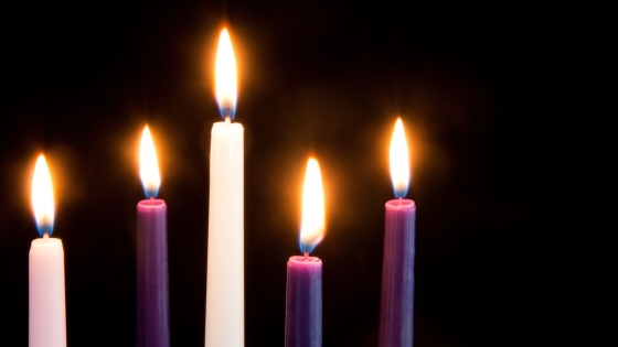 Lit Advent Candles