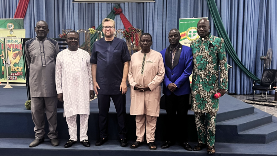 President Boer in Abuja, Nigeria, with leadership of the Christian Reformed Church of Nigeria