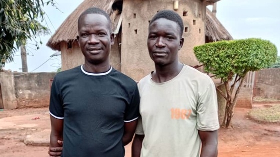 Pastor Julius (left) and Daniel (right). Because of training you helped to provide, Pastor Julius is making a big difference in Daniel’s life.