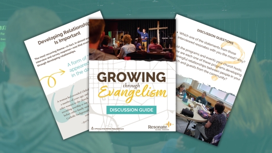 Growing through Evangelism Discussion Guide pages fanned out