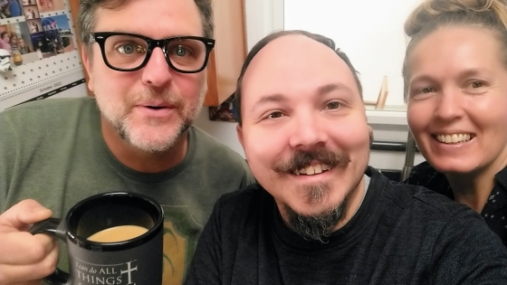 A selfie of David with Johanna and Johanna's husband, Kevin