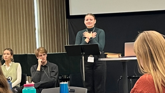 Ella speaks at the Moving Forward in Faith Workshop