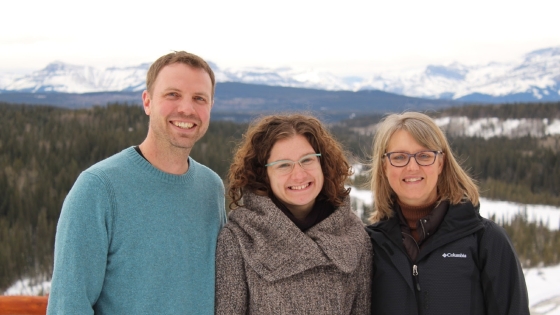 Amy (center) with campus ministry leaders Paul Verhoef and Pearl Nieuwenhuis