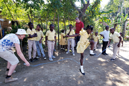 Kids jumping rope