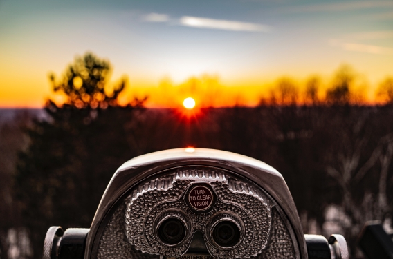Focus A tower viewer overlooking landscape