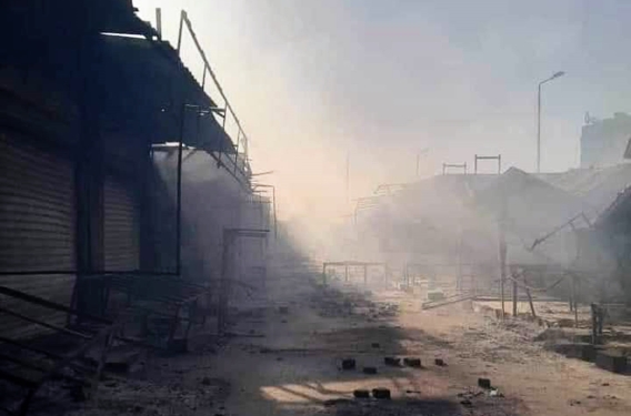 Violence in Sudan Empty street and ruins in Khartoum, Sudan, after being bombed