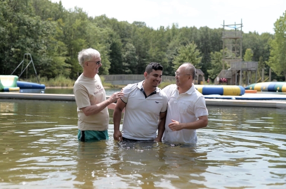 Todas Las Naciones Baptism Pablo Lee and Scott Geurink baptize a member of Pablo's church plant