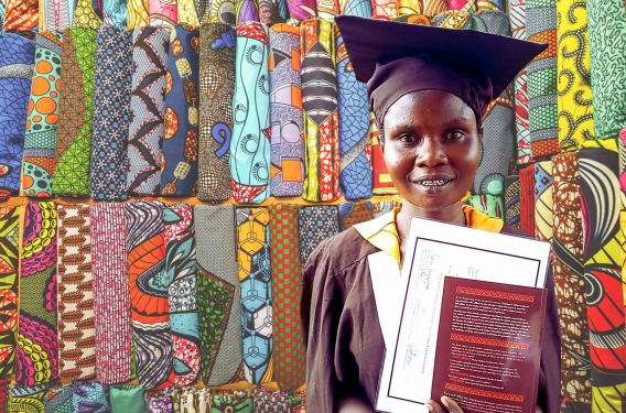 Rose TLT Rose in her TLT cap and gown after graduating from the program