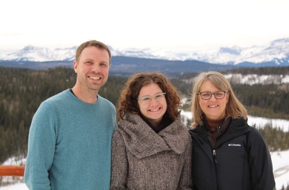 Amy (center) with campus ministry leaders Paul Verhoef and Pearl Nieuwenhuis