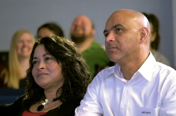 Walter with his wife worshiping at mosaicHouse